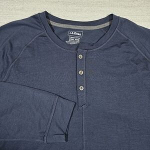 LL Bean Encompass Merino Wool Blend Henley Shirt Mens XXXL Navy 520403 NWT